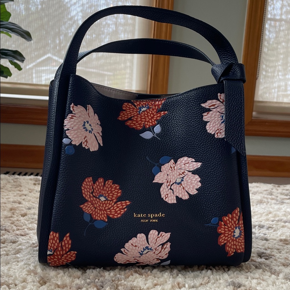 Kate spade Knott Dotty Floral Embossed Leather Small Crossbody Tote
